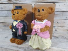 2 x Wedding Moneyboxes. Cute Mr & Mrs Bear Moneyboxes. Great Engagement Or Wedding Gift. RRP £32