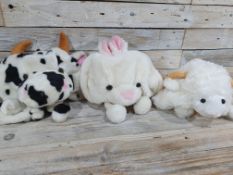 3 x Children's Animal Character Hats. Cow Hat. Pink Rabbit Hat. Dalmatian Dog Hat. RRP £27