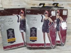 3 x Adult Flashy Flapper Fancy Dress Costume. 2 Piece Costume. RRP £60