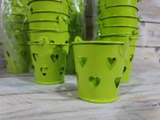 Pack of 48 Light Green Decorative Pales With Heart Cut-Out Decoration. Approx 52mm High. RRP £14...