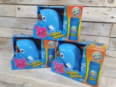 3 x Blue Children's Fun Bubble Kidz Bubble Whale. Comes With Pack of Bubbles. RRP £36