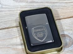 Arsenal FC Silver Petrol Lighter. Comes In Presentation Box. RRP £24