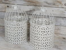 2 x Ivory Decorative Birdcages. 30cm Tall x 20cm Across. Beautiful Household Decoaration. RRP £32