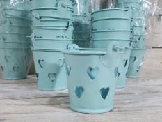 Pack of 48 Mint Decorative Pales With Heart Cut-Out Decoration. Approx 52mm High. RRP £144