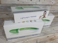 3 x Lightweight Massagers. Rechargable. Comes Supplied With An Euro Plug Charger. RRP £90
