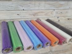 9 x 10m Rolls of Organza Fabric. Various Colours. RRP £54