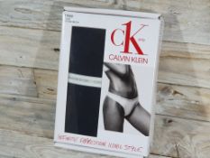 Calvin Klein Black Thongs, Pack of 2. Cotton Stretch Material. Size Small. RRP £36