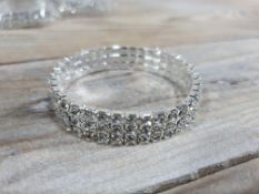12 x 3 Row Diamante Crystal Bracelets RRP £108