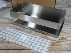 2 x Stainless Steel Bathroom Shelves. Silver Colour. 23cm Long x 10cm Deep x 8cm High. RRP £30