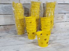 Pack of 48 Yellow Decorative Pales With Heart Cut-Out Decoration. Approx 52mm High. RRP £144