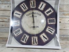 Giant 60cm Wooden Printed Clock - Kensington London 1881 Design RRP £30