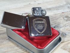 Arsenal Silver Petrol Lighter. Comes In Presentation Box. RRP £24