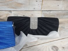 3 x Ladies Clutch Bags. Blue, Black & Silver. RRP £42