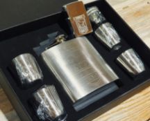 Ipswich FC 6oz Silver Hip Flask Set and Silver Petrol Lighter. With Shot Glasses and Funnel. RRP...