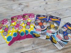 6 x Collectors Fidget Spinners. 3 x Barbie Design and 3 x Hot Wheels Design. RRP £52