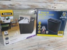 2 x Paper Shredders, Tested Fully Working. RRP £56