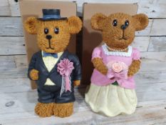 2 x Wedding Moneyboxes. Cute Mr & Mrs Bear Moneyboxes. Great Engagement Or Wedding Gift. RRP £32