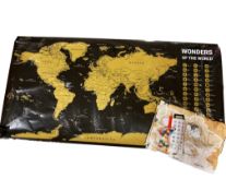 5 x Scratch Off World Maps. Maps Marked With Landmarks From Around The World. RRP £75