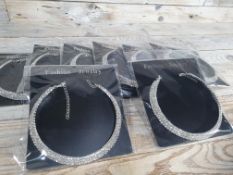 8 x 3 Row Diamante Crystal Chokers, Necklaces RRP £96