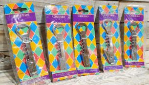 5 x Waiters Bottle Opener & Cork Screw RRP £30