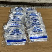X10 Packs of 100 Disposable Plastic Gloves. RRP £20