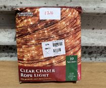 Christmas Workshop Clear Rope Chaser Light. RRP £30. Grade U