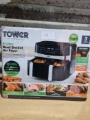 Tower 9L Dual Basket Air Fryer. RRP £140. Grade U