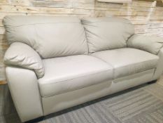 Italian Ice Dove Grey Leather Sofa 184cm x 88cm x 87cm Tall RRP £1099