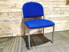 Blue Fabric Office Desk Chair With Grey Metal Legs RRP £149