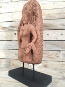 Mounted Stone Carving of A Semi Naked Thai Godess 30cm Tall RRP £119