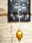 Large Moroccan / Turkish Metal Hanging Ceiling Golden Light Lamp RRP £299
