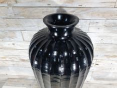 Solid Wood Balinese Ebonised Heavy Grand Table Vase 77cm Tall x 30cm across. RRP £499