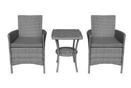 2-Seater Chiswick Rattan Bistro Set - Grey
