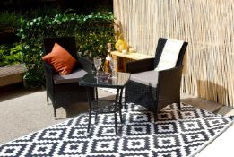 5 x 2-Seater Chiswick Rattan Bistro Set - Black