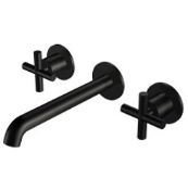 Manufacturer Code BE23011SB. Aquaflow 3 Tap Hole Wall Mounted Bath Mixer Matt Black