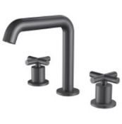 Manufacturer Code BE54011PG. Aquaflow 3 Tap Hole Deck Basin Mixer Brushed Steel
