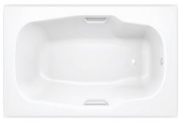 1800 x 800 - Single Ended Two Tap Hole Steel Bath With Gripholes White With Legset and Grips