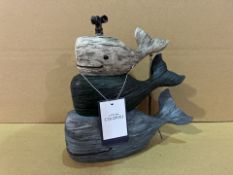 4 x Trio of Whales Ornament