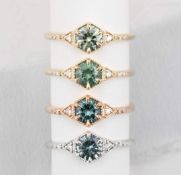 Brand New - Natural - 0.60ct Light Blue Montana Sapphire Ring - 14K White Gold