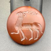 Near Eastern Antique Carnelian Agate Hand Carved Bead Pendant