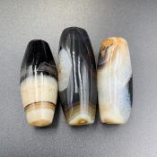 Awesome 3 Agate Beads, Awesome Collectible Natural Agate Beads