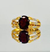 Natural Burma Ruby 2.16ct Unheated/Untreated With Natural Diamonds & 18k Gold