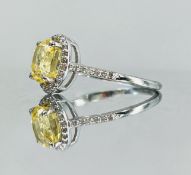Beautiful Unheated Untreated Natural Ceylon yellow Sapphire Diamonds & 18k Gold