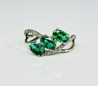 Beautiful 1.50 CT Natural Emerald Ring With Natural Diamonds & Platinum 950