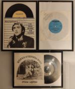 A Collection of Three Autographed Single Records By Paul Rafferty, Stuart Gibson and Pam Shaw.