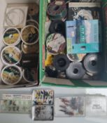 2 Boxes of Fishing Lines and 4 Boxes With Fishing Flies.
