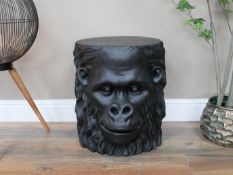 Black Gorilla Head Side Table