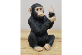 Small Black Middle Finger Monkey Ornament