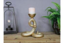 Golden Snake Candle Holder