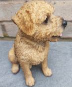 Sitting Border Terrier Home or Garden Ornament